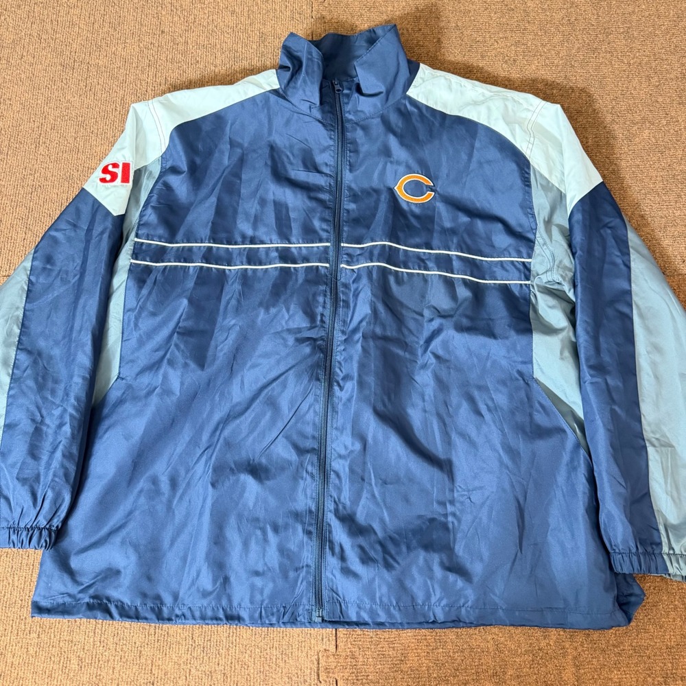 Dunbrooke Chicago Bears Mens 2XL Windbreaker Jacket Navy Blue Full Zip NFL SI